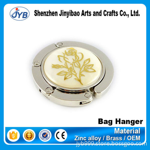 metal fancy quality table top foldable purse shor hook bag hanger with custom logo